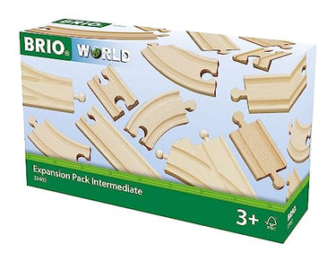 BRIO Bahn 33402 - Mittleres Schienensortiment - 16 Gleise aus Buchenholz für die BRIO Holzeisenbahn - Empfohlen für Kinder ab 3 Jahren im Sale